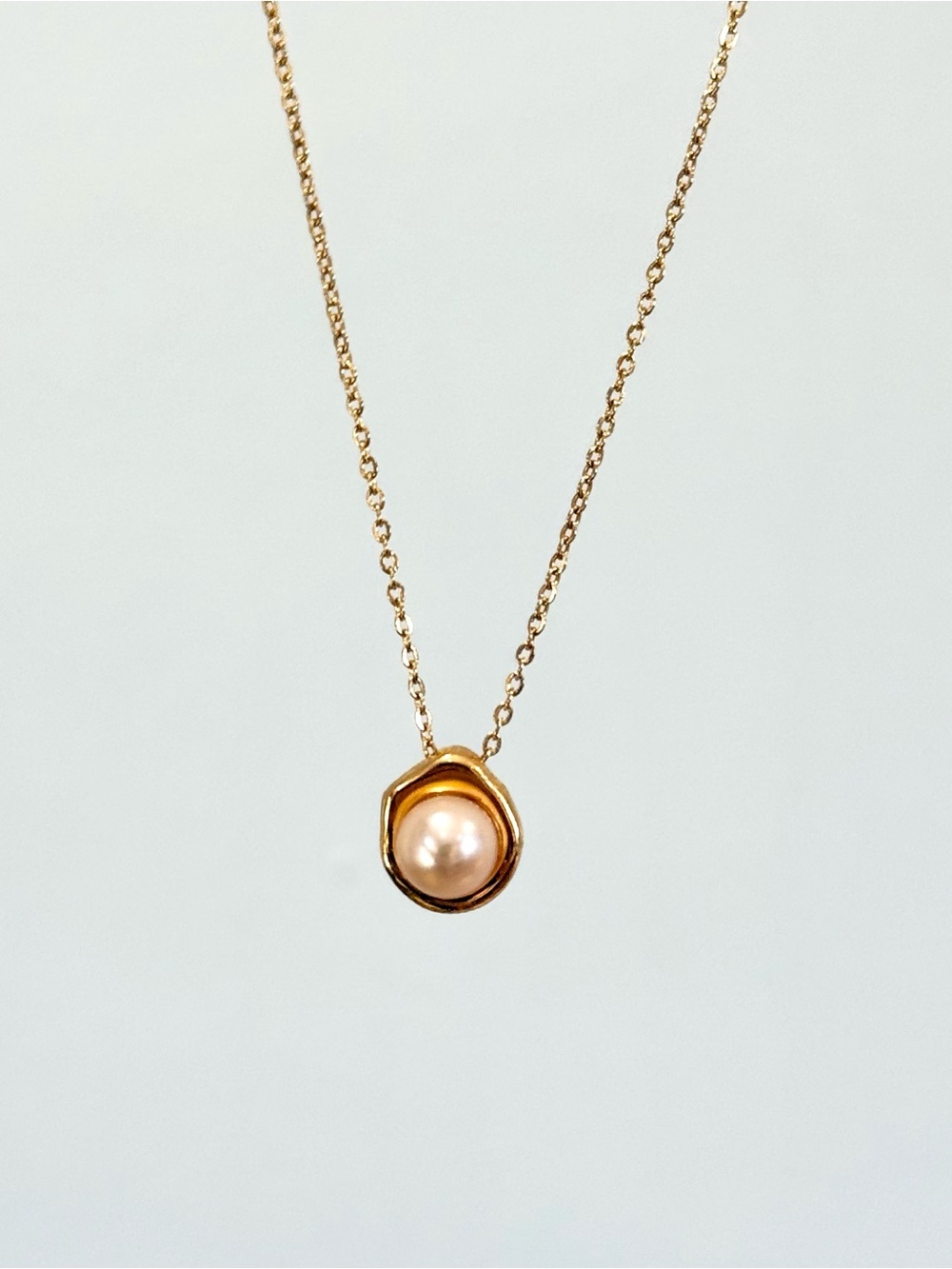 Gold Plated Eternity Real Pearl Necklace